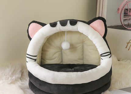 Cama Tipo Casa Semicerrada Para Gato
