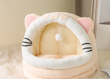 Cama Tipo Casa Semicerrada Para Gato