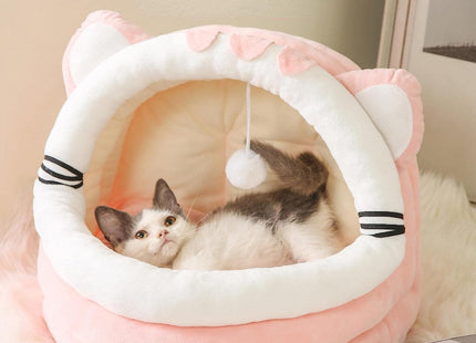Cama Tipo Casa Semicerrada Para Gato