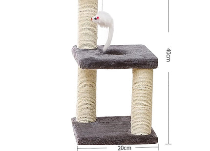 Rascador De Madera Y Sisal - 3 Niveles