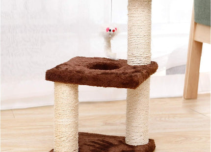 Rascador De Madera Y Sisal - 3 Niveles