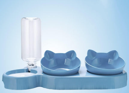 Plato Comedero Doble Con Dispensador De Agua 500 ml