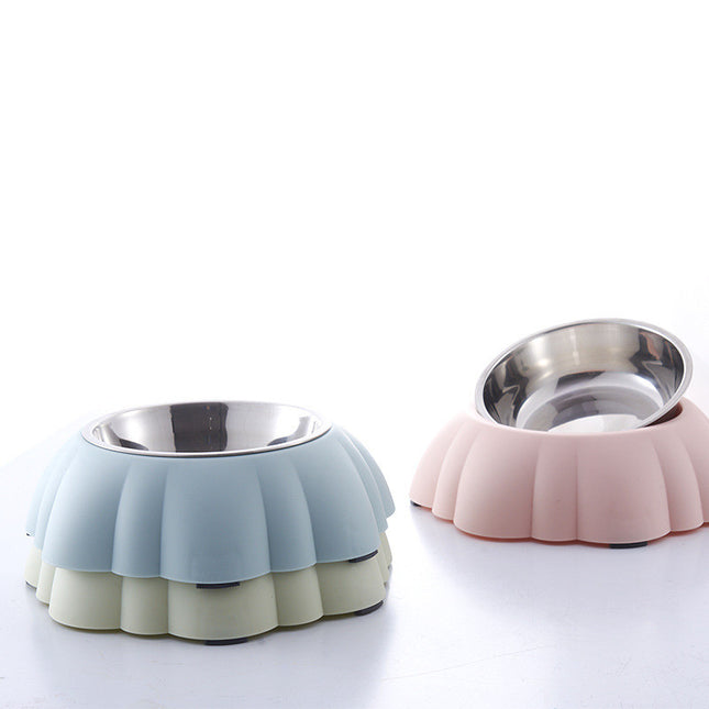 Plato Acero y Plástico 21.5 Cm Para Mascotas