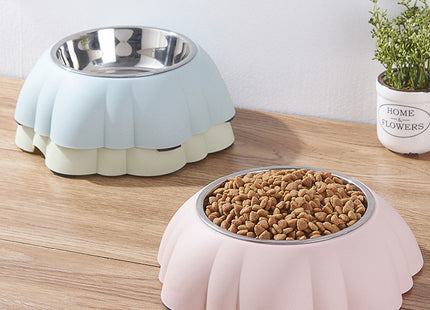 Plato Acero y Plástico 21.5 Cm Para Mascotas