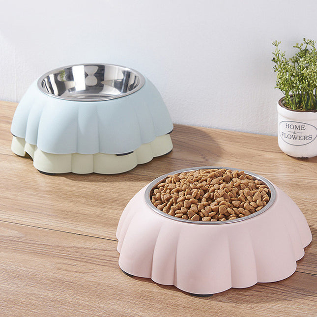 Plato Acero y Plástico 21.5 Cm Para Mascotas