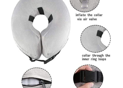 Collar isabelino de tela inflable para perro o gato