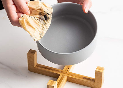 Plato de cerámica con base madera 850 ml