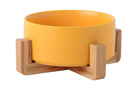 Plato de cerámica con base madera 850 ml