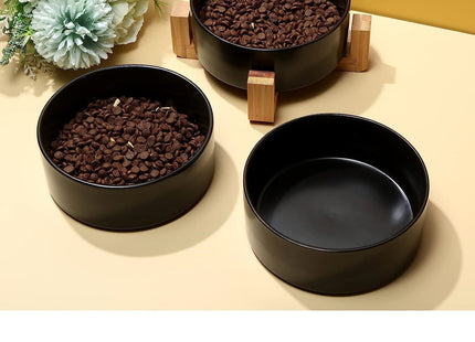 Plato de cerámica con base madera 850 ml