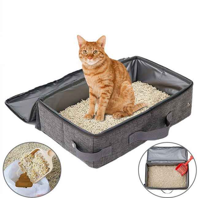 Caja de arena portátil y plegable para gatos