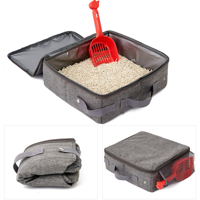 Caja de arena portátil y plegable para gatos