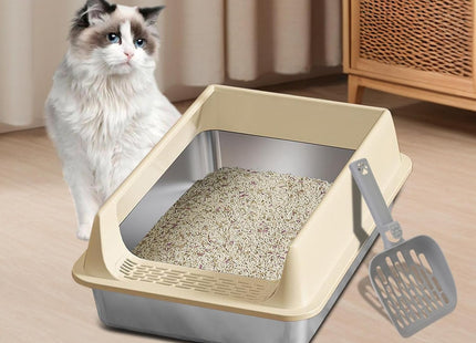 Bandeja Sanitaria para Gatos de Acero Inoxidable 🐱✨ | Incluye Pala