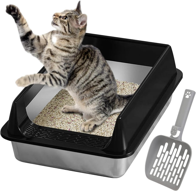 Bandeja Sanitaria para Gatos de Acero Inoxidable 🐱✨ | Incluye Pala
