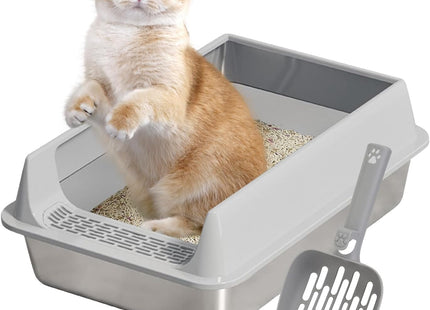 Bandeja Sanitaria para Gatos de Acero Inoxidable 🐱✨ | Incluye Pala