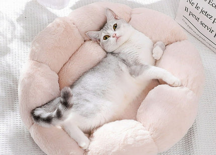 Cama para Mascotas Tipo Flor 🌸🐶🐱 | Súper Suave y Cómoda