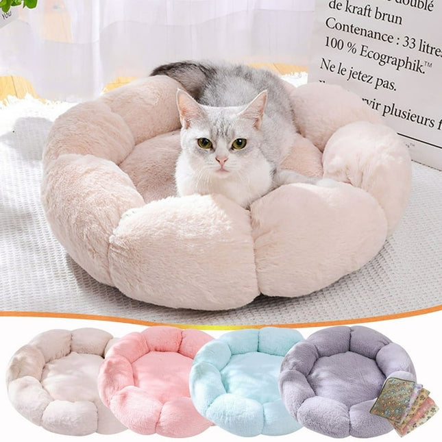 Cama para Mascotas Tipo Flor 🌸🐶🐱 | Súper Suave y Cómoda