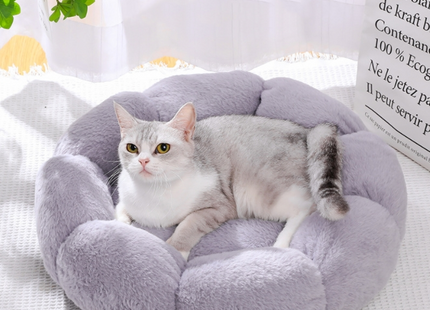 Cama para Mascotas Tipo Flor 🌸🐶🐱 | Súper Suave y Cómoda