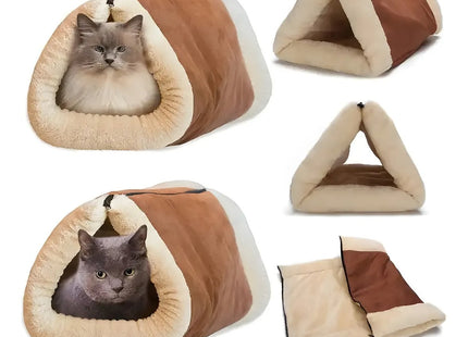 Cama para Gatos 2 en 1 con Forma de Túnel