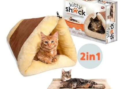 Cama para Gatos 2 en 1 con Forma de Túnel
