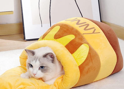 Cama Para Mascotas Con Diseño De Tarro De Miel