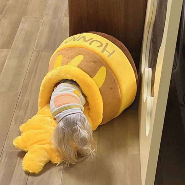 Cama Para Mascotas Con Diseño De Tarro De Miel