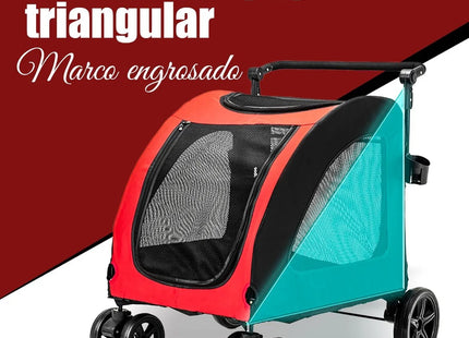 Cochecito para Perros y Mascotas 🐶🛒 | Cómodo, Seguro y Plegable