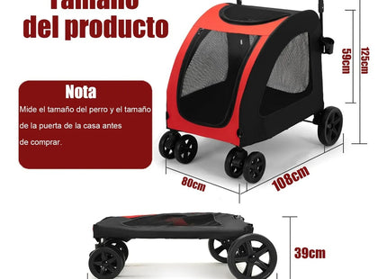Cochecito para Perros y Mascotas 🐶🛒 | Cómodo, Seguro y Plegable