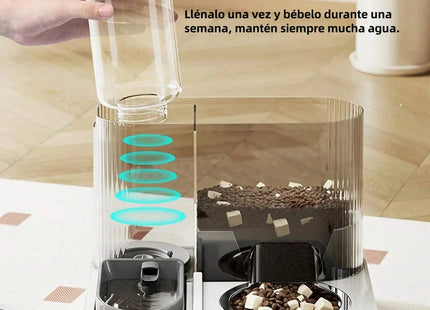 Plato Doble con Dispensador de Agua Automático 2 en 1 💧🐾