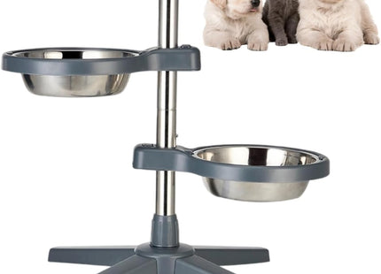 Comedero Elevado Doble Ajustable para Perros y Gatos