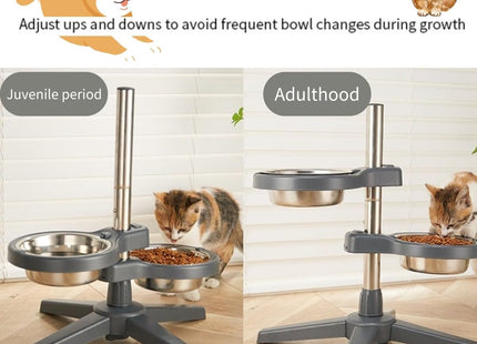 Comedero Elevado Doble Ajustable para Perros y Gatos