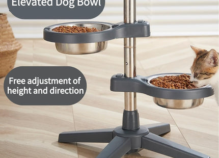 Comedero Elevado Doble Ajustable para Perros y Gatos