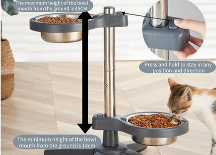 Comedero Elevado Doble Ajustable para Perros y Gatos