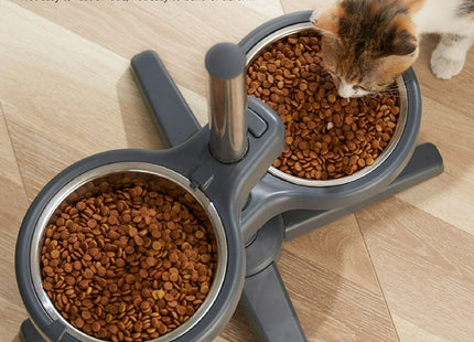 Comedero Elevado Doble Ajustable para Perros y Gatos