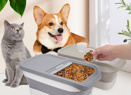 Contenedor Plegable Hermético para Alimento de Mascotas – 15L