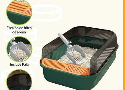 Arenero Semicerrado Grande Para Gato + Palita