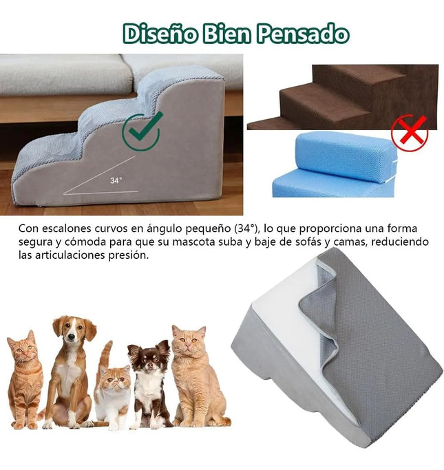 Escalera para Mascotas 🐶🐱 | Acceso Seguro a Sofá y Cama