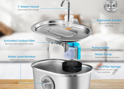 Fuente De Agua Acero Inoxidable 3.2L