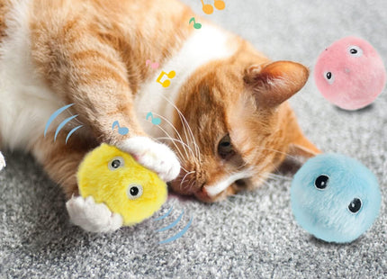 Bola de Felpa Con Sonido Interactiva para Gatos