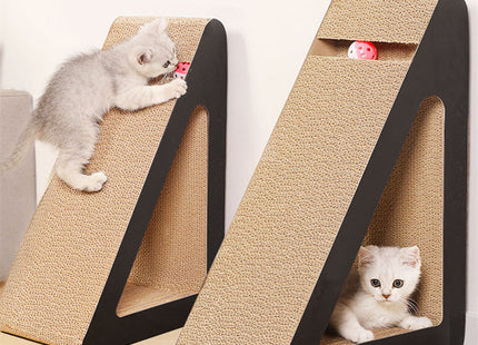 Rascador Inclinado para Gatos con Juguete 🐱🪵
