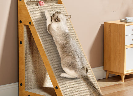 Rascador Inclinado para Gatos con Juguete 🐱🪵