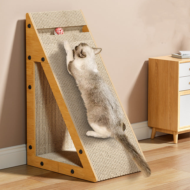 Rascador Inclinado para Gatos con Juguete 🐱🪵