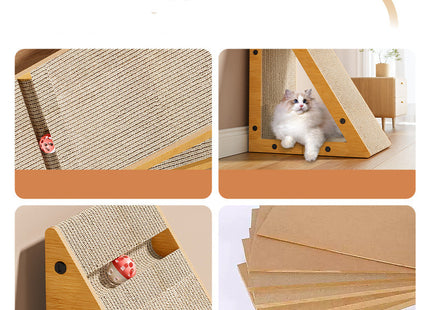 Rascador Inclinado para Gatos con Juguete 🐱🪵