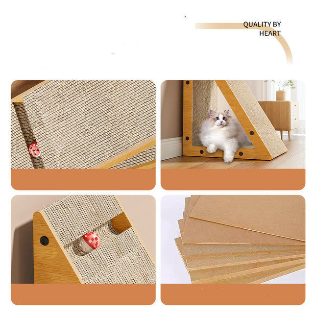 Rascador Inclinado para Gatos con Juguete 🐱🪵