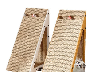 Rascador Inclinado para Gatos con Juguete 🐱🪵