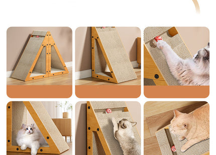 Rascador Inclinado para Gatos con Juguete 🐱🪵