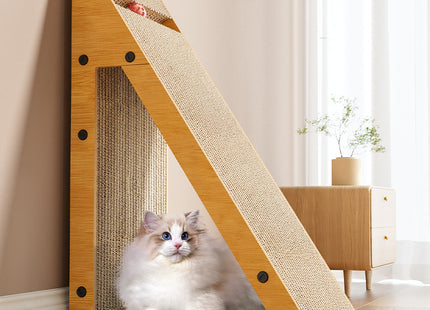 Rascador Inclinado para Gatos con Juguete 🐱🪵