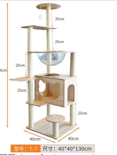 Rascador para Gatos Grande con Torre, Casita y Mirador